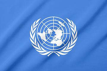 Waving flag of the United Nations