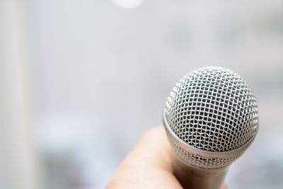 Image:  Microphone in blurred background