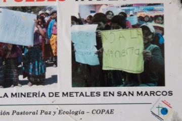 Anti mining sticker in town hall– Guatemala