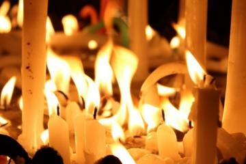 Candles burning in Patiala, southeastern Punjab.