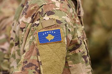 Kosovo Flag on soldiers arm