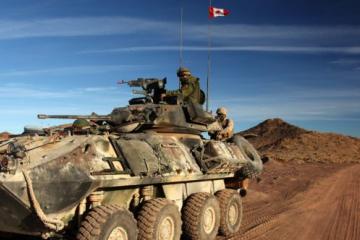  LAV-25 of 12th Armored Regiment of Canada at the Combat Center’s training area.